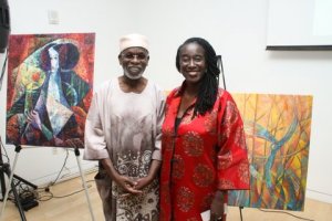 Dr. Jacqueline Copeland - Carson with award winning artist, Professor Ibitayo Ademola Ojomo. 